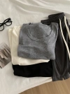 Comfortable Tencel wool U-neck T-shirt for women, light and drape, laid-back and slimming, solid color straight-shoulder short-sleeved summer new style Item Picture